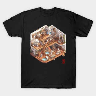 Isometric cat house T-Shirt